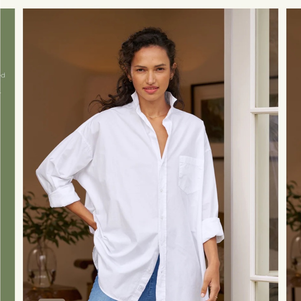 Frank & Eileen White Oversized Button-Up Shirt